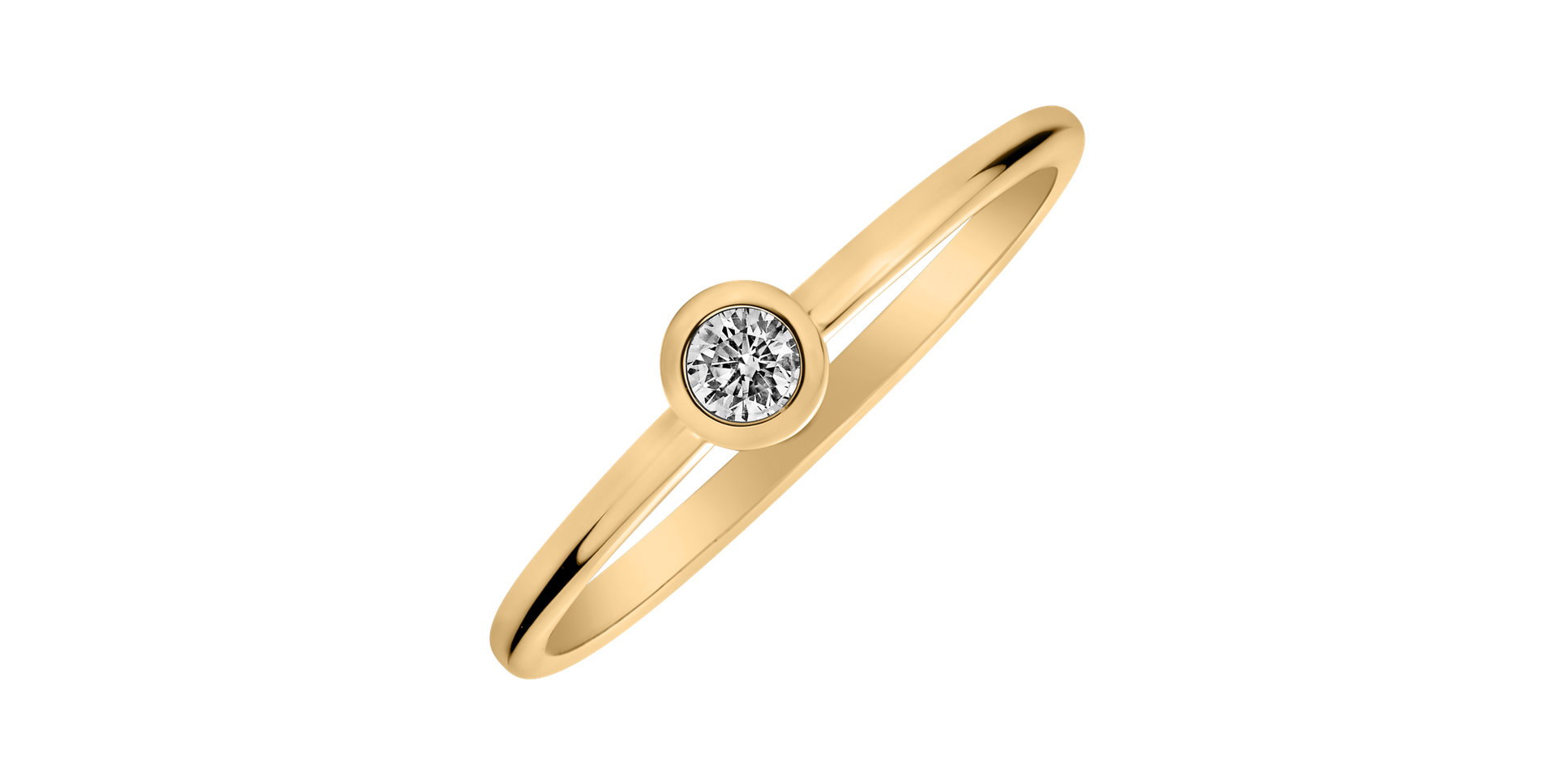 Prsteň s diamantom Glossy Dots