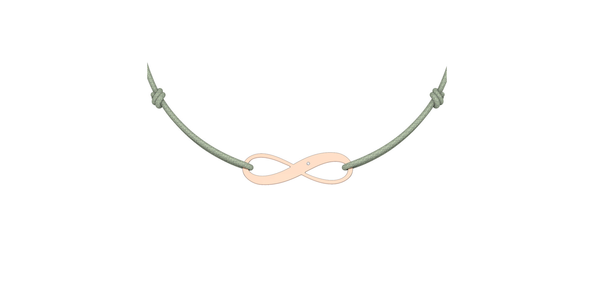 Diamantový náramok so šnúrkou Infinity