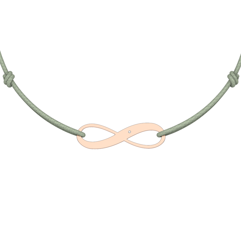 Diamantový náramok so šnúrkou Infinity