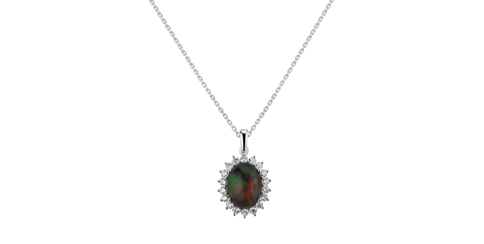 Přívěsok s opálom a diamantmi Sun Mystery