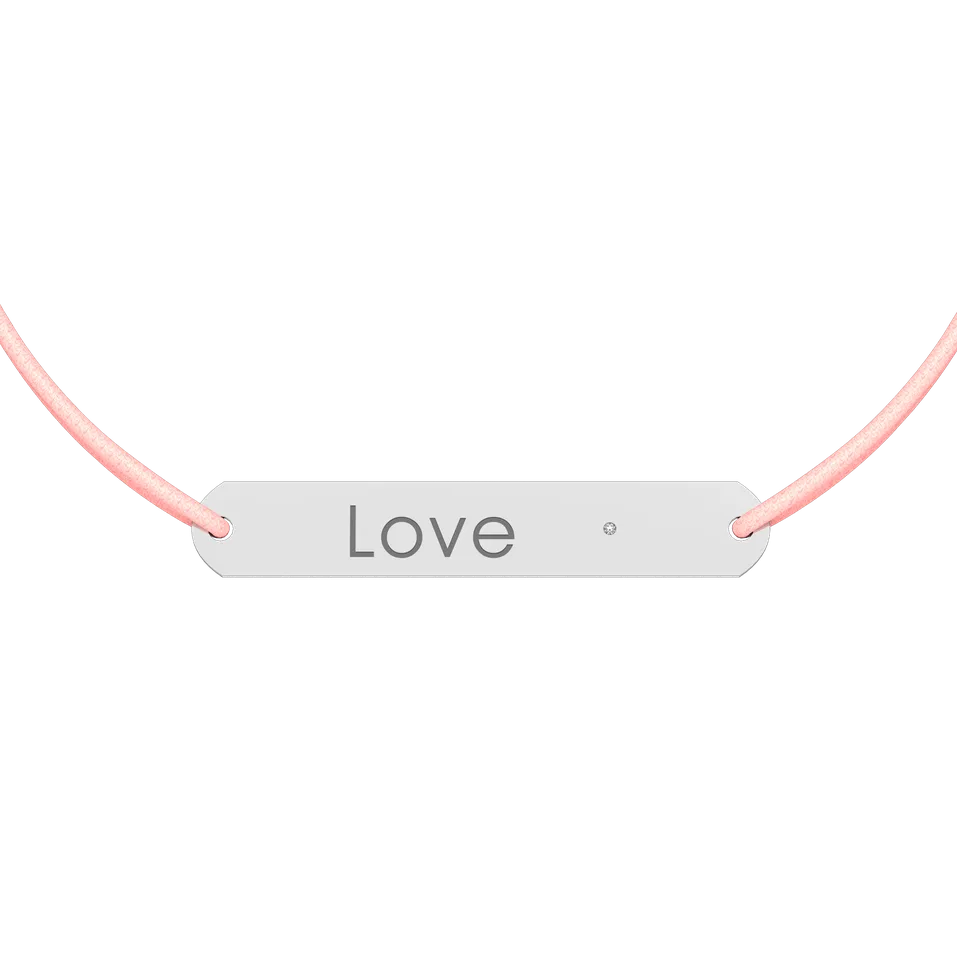 Diamantový náramok so šnúrkou Love