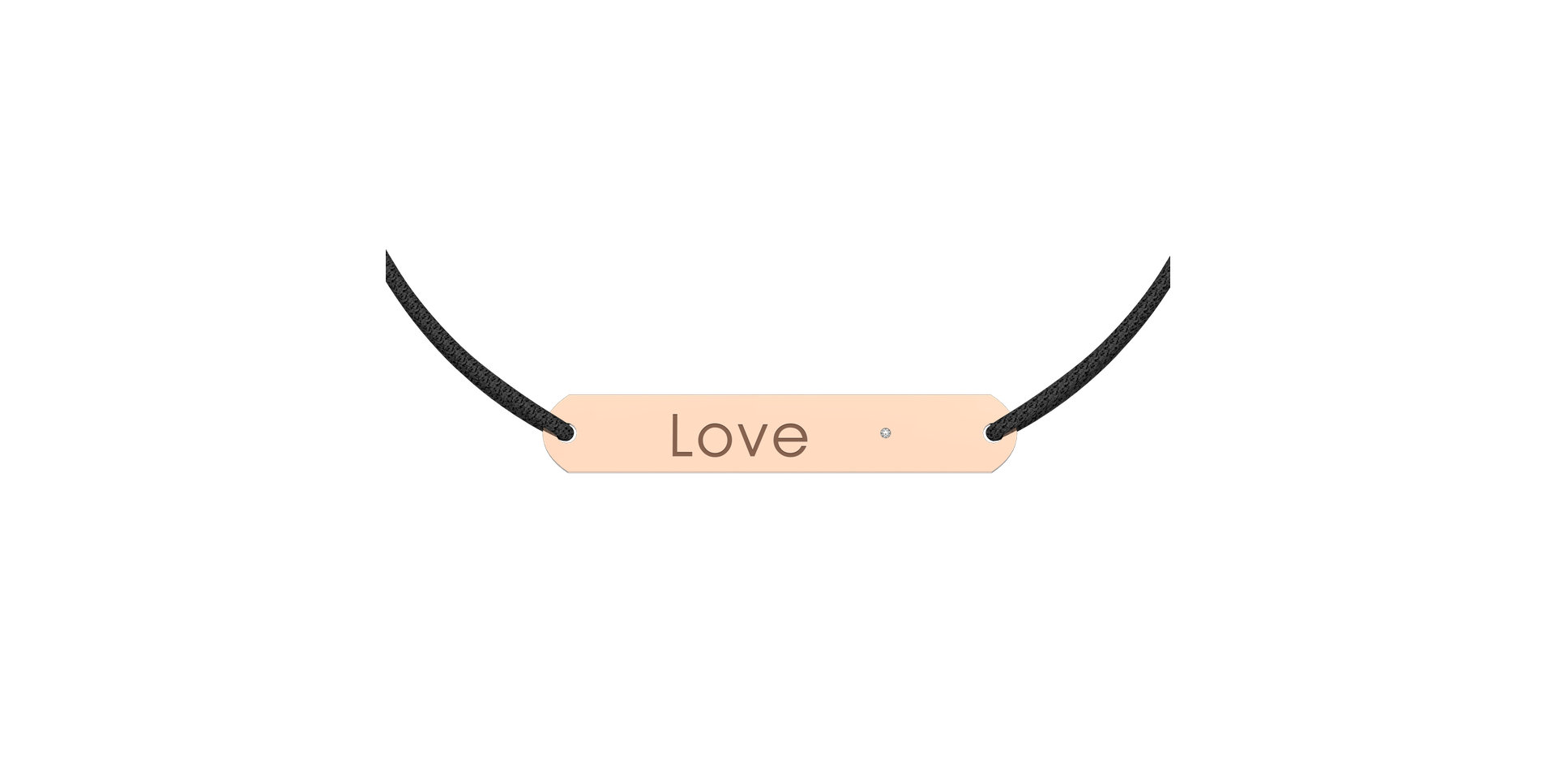 Diamantový náramok so šnúrkou Love