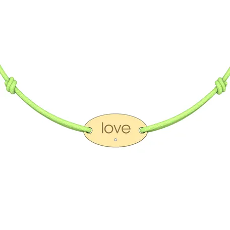 Diamantový náramok so šnúrkou Love
