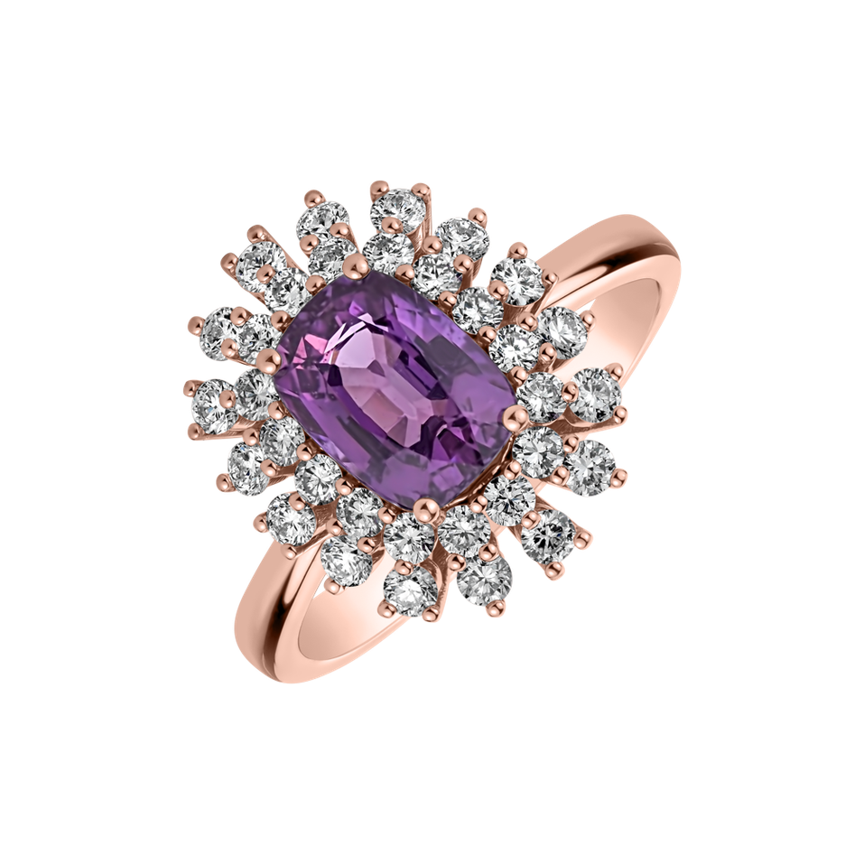 Prsteň s zafírom a diamantmi Classy Impulse