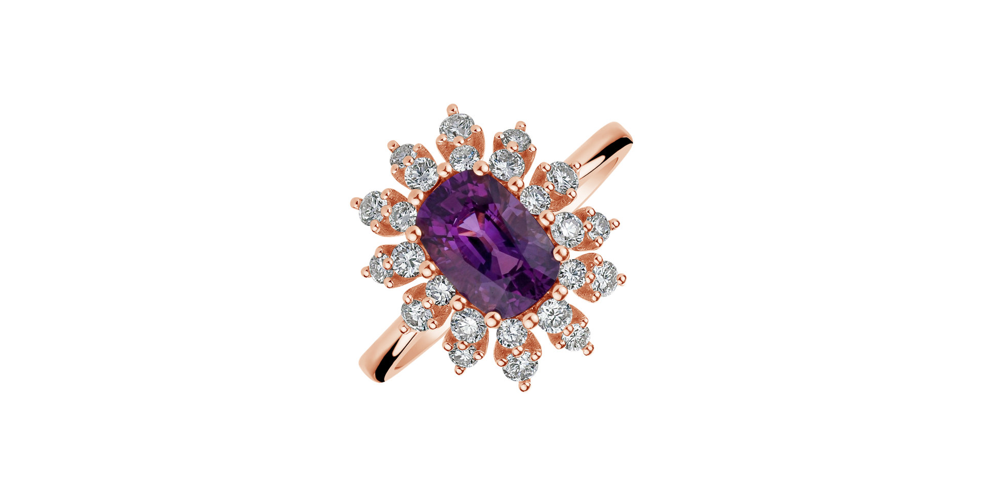 Prsteň so zafírom a diamantmi Noble Pleasure