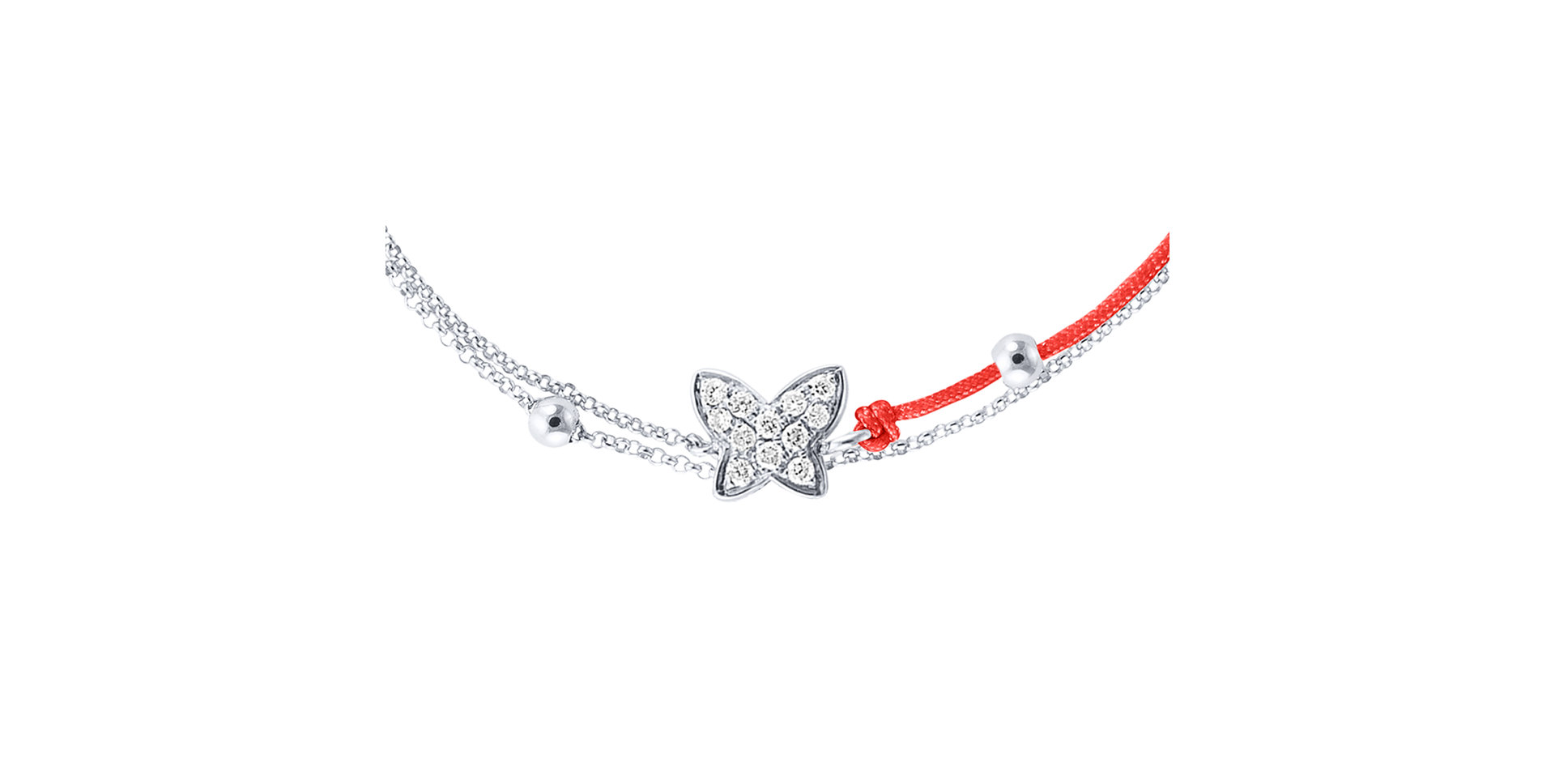 Diamantový náramok so šnúrkou Luxury Butterfly