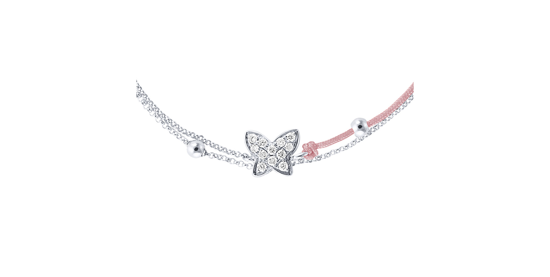 Diamantový náramok so šnúrkou Luxury Butterfly