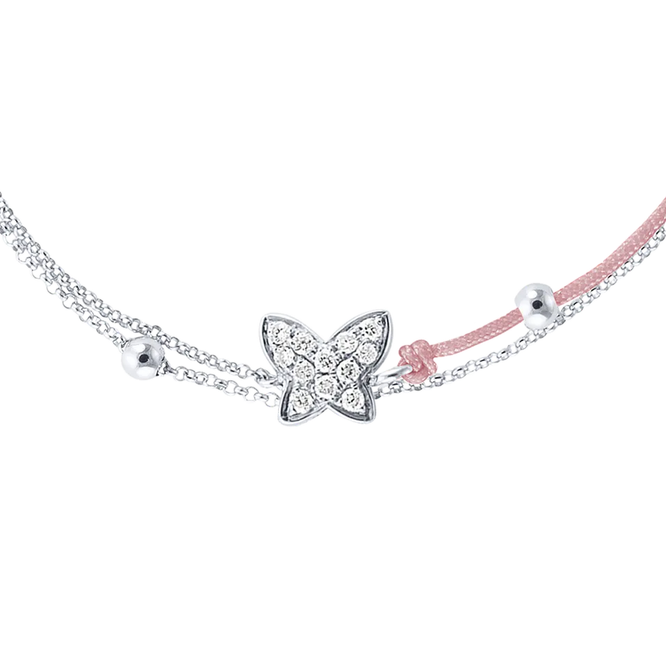 Diamantový náramok so šnúrkou Luxury Butterfly