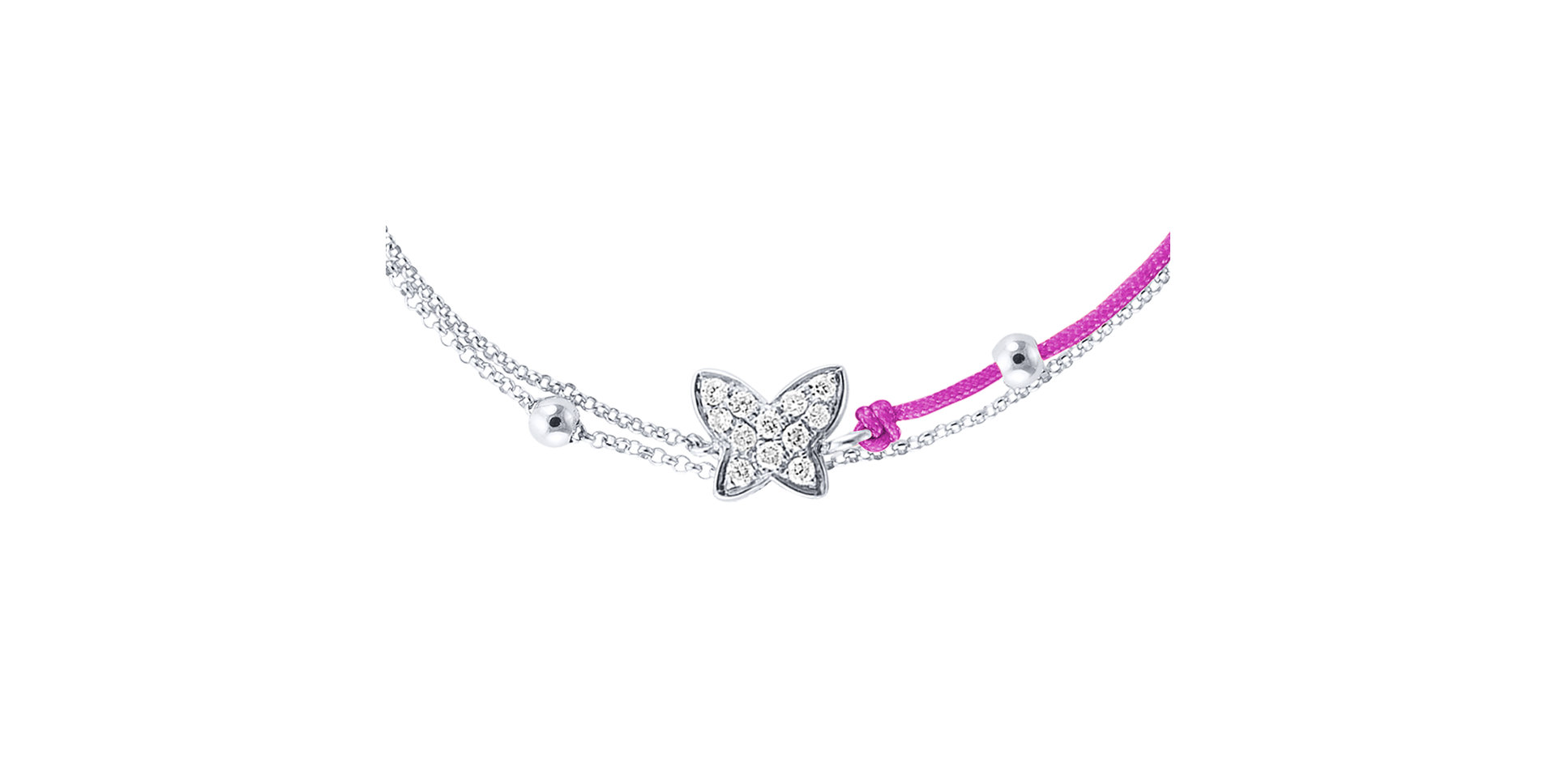 Diamantový náramok so šnúrkou Luxury Butterfly