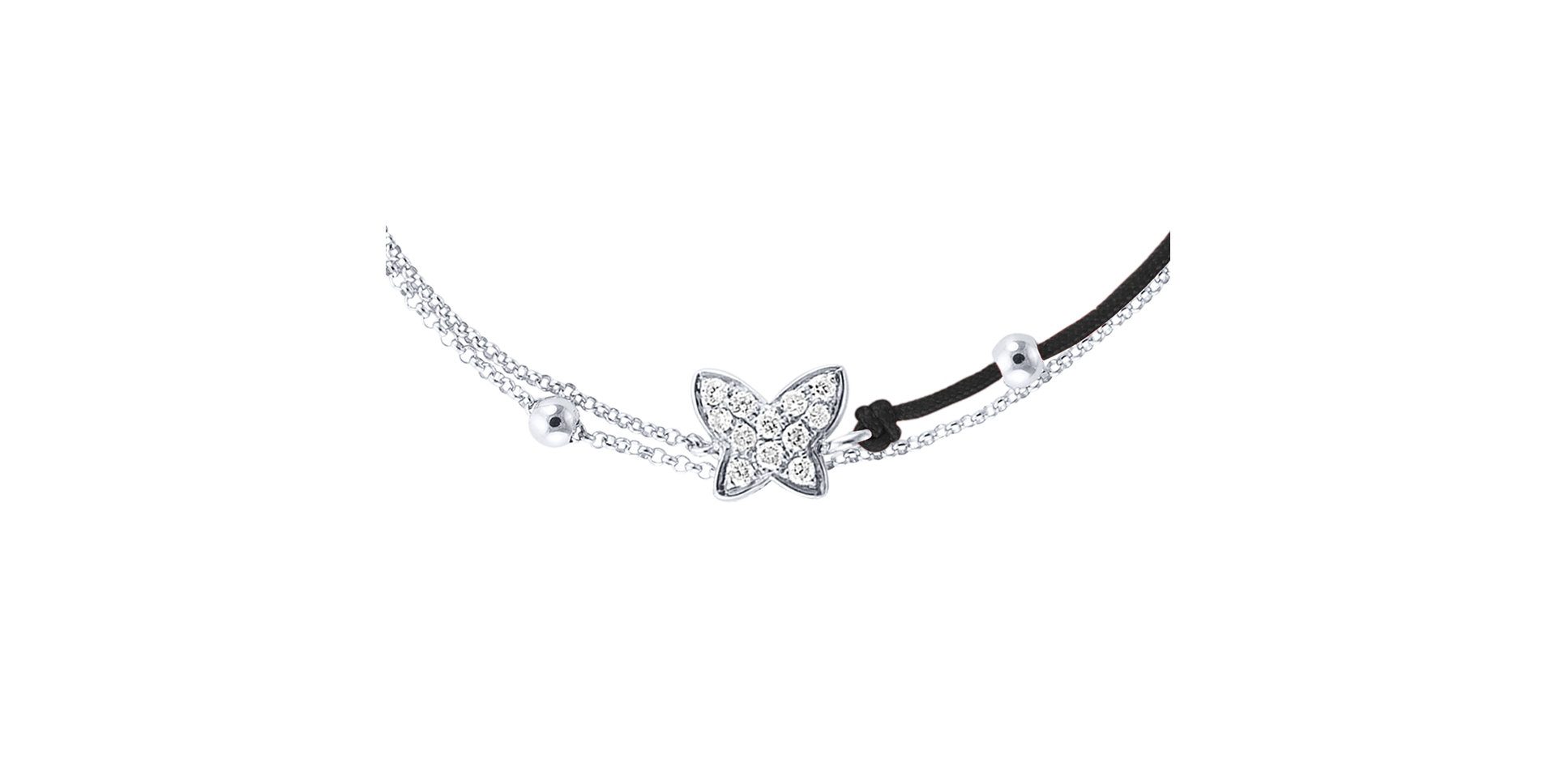 Diamantový náramok so šnúrkou Luxury Butterfly