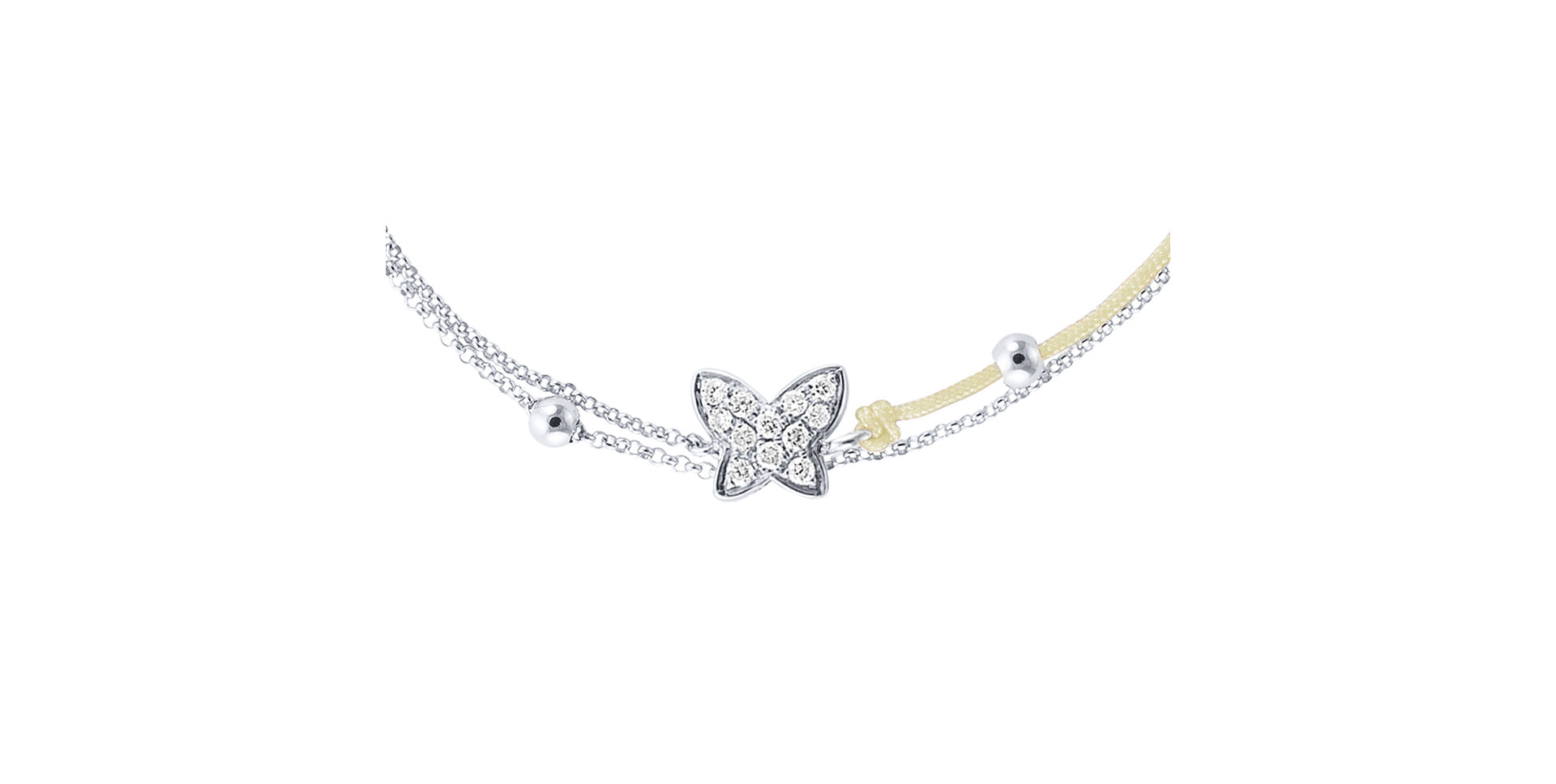 Diamantový náramok so šnúrkou Luxury Butterfly