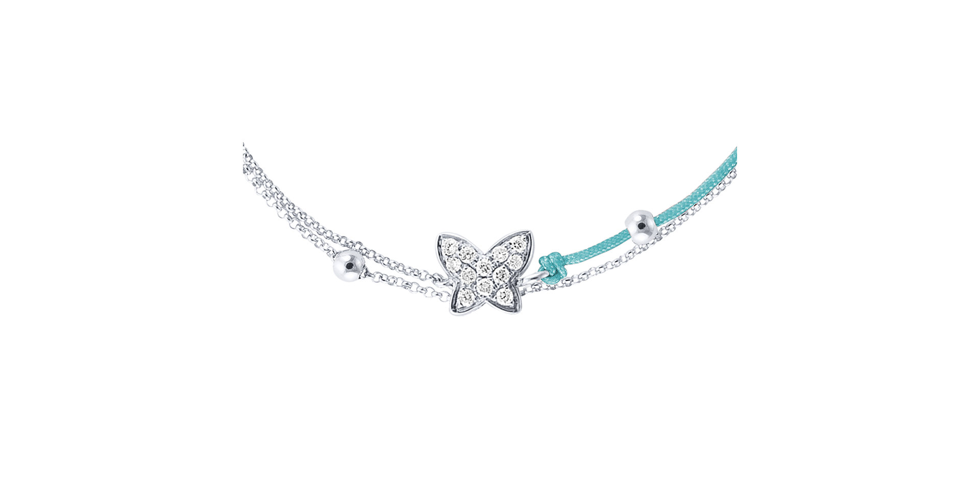 Diamantový náramok so šnúrkou Luxury Butterfly