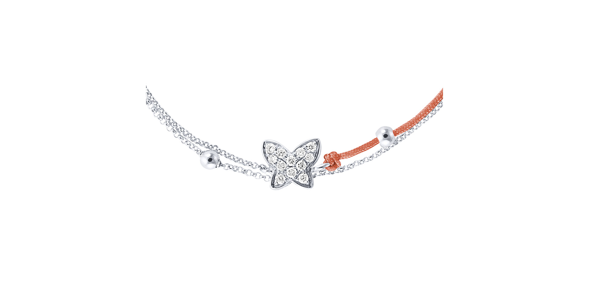 Diamantový náramok so šnúrkou Luxury Butterfly