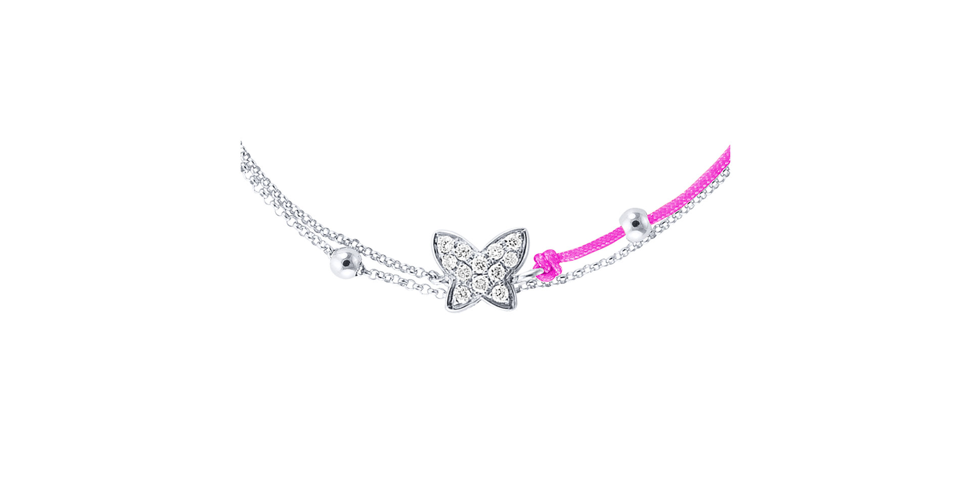 Diamantový náramok so šnúrkou Luxury Butterfly
