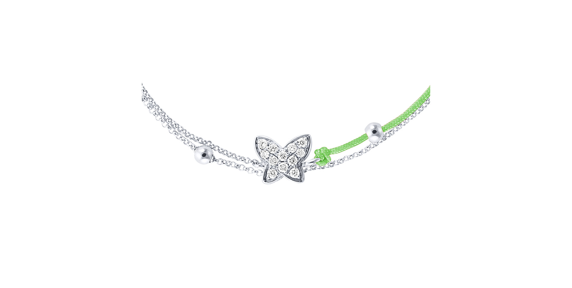 Diamantový náramok so šnúrkou Luxury Butterfly