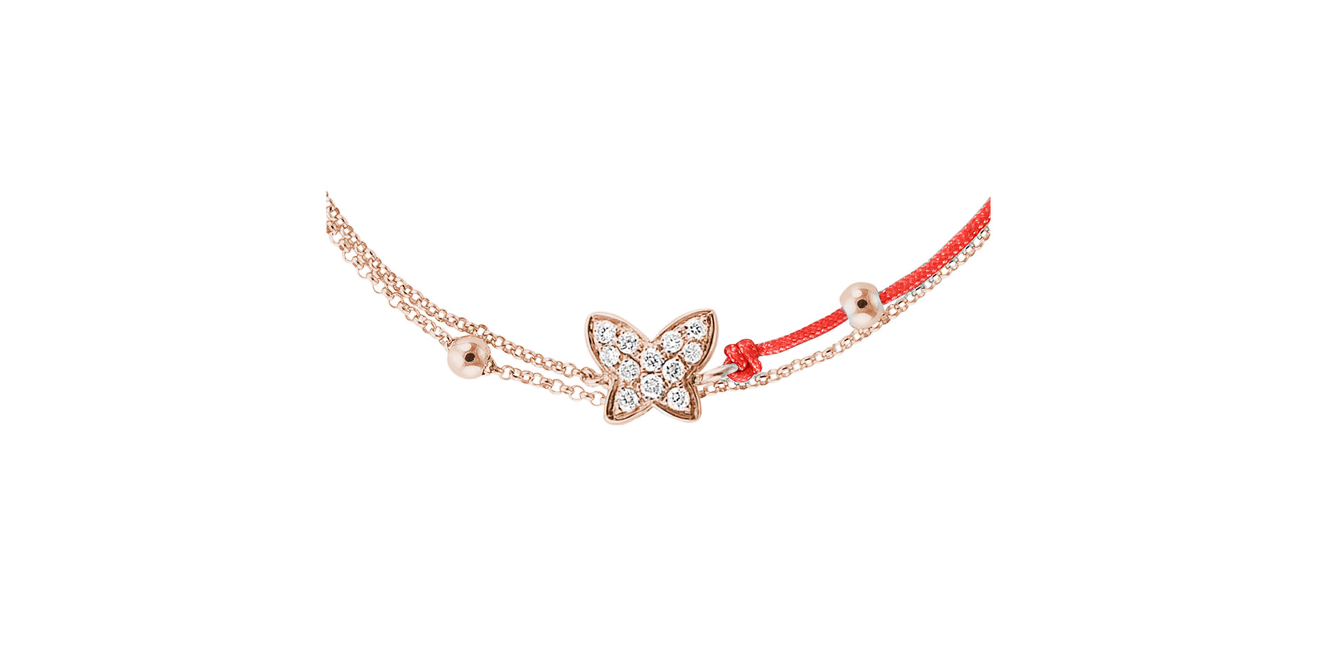 Diamantový náramok so šnúrkou Luxury Butterfly