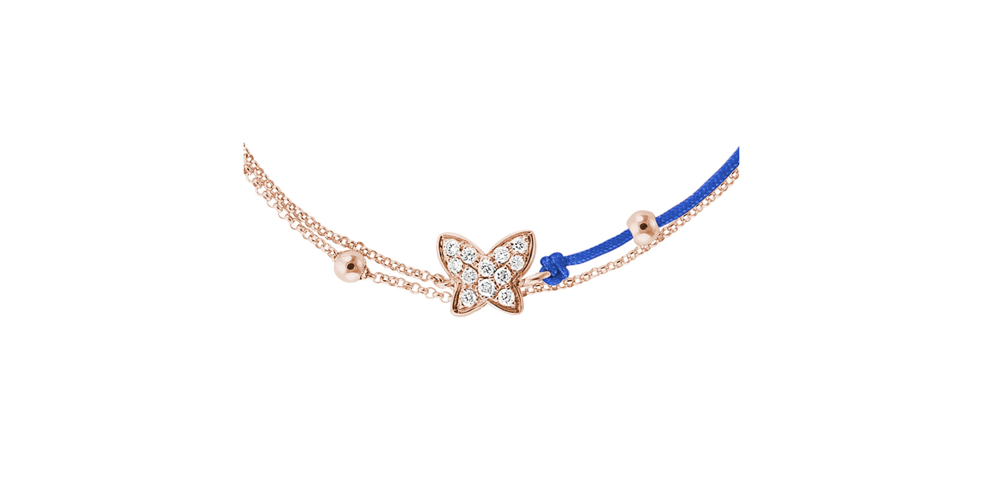 Diamantový náramok so šnúrkou Luxury Butterfly