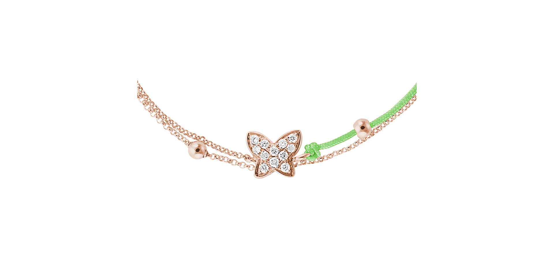 Diamantový náramok so šnúrkou Luxury Butterfly