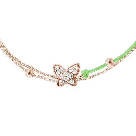 Diamantový náramok so šnúrkou Luxury Butterfly