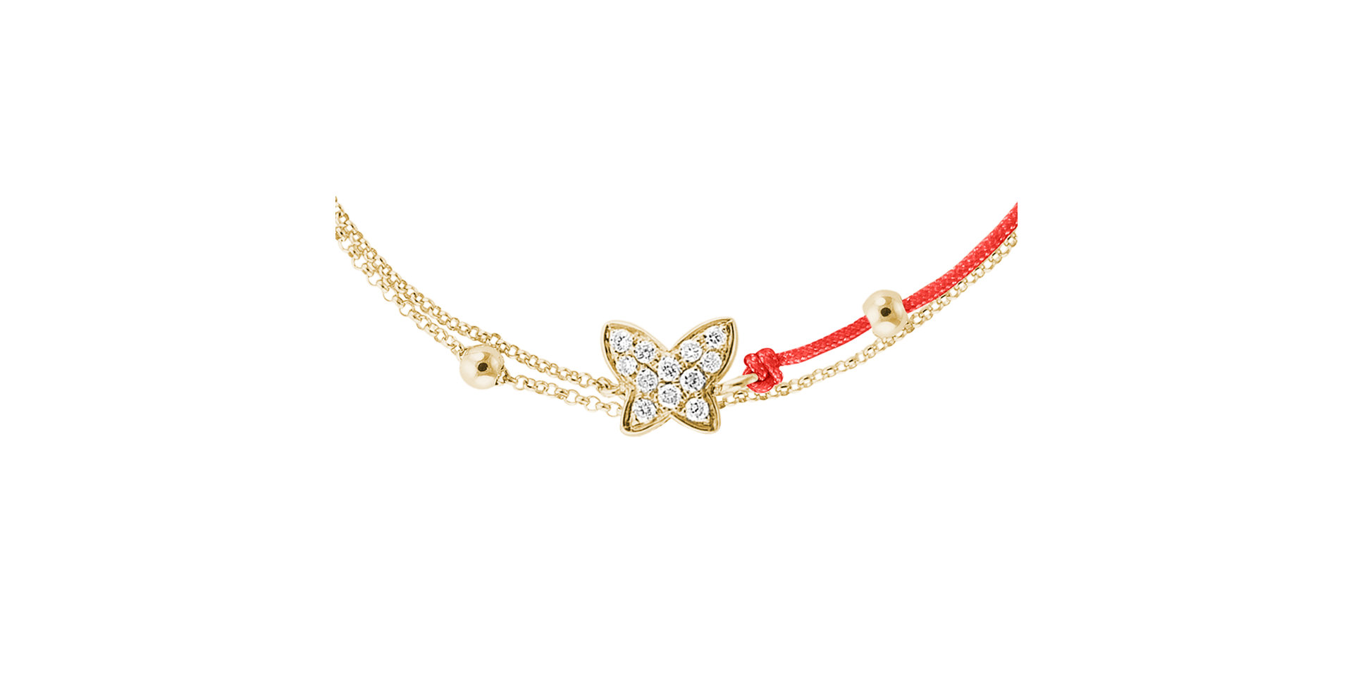 Diamantový náramok so šnúrkou Luxury Butterfly