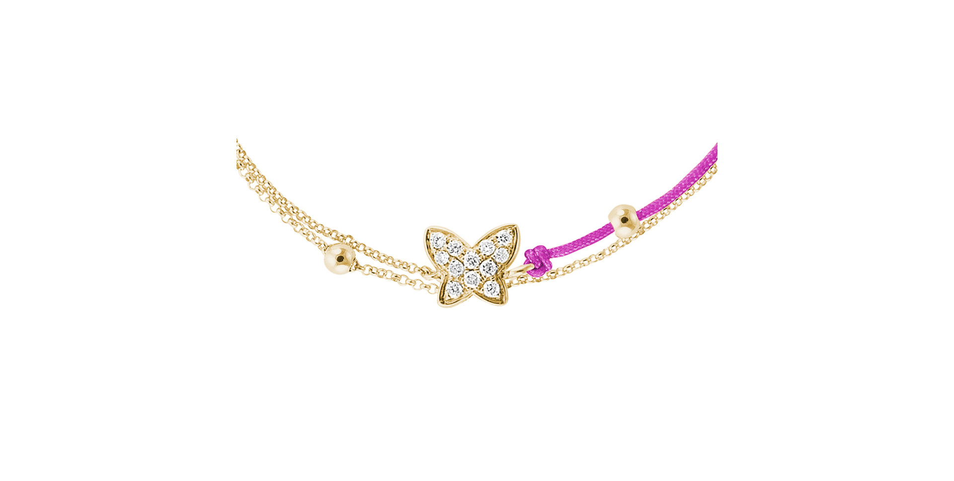 Diamantový náramok so šnúrkou Luxury Butterfly