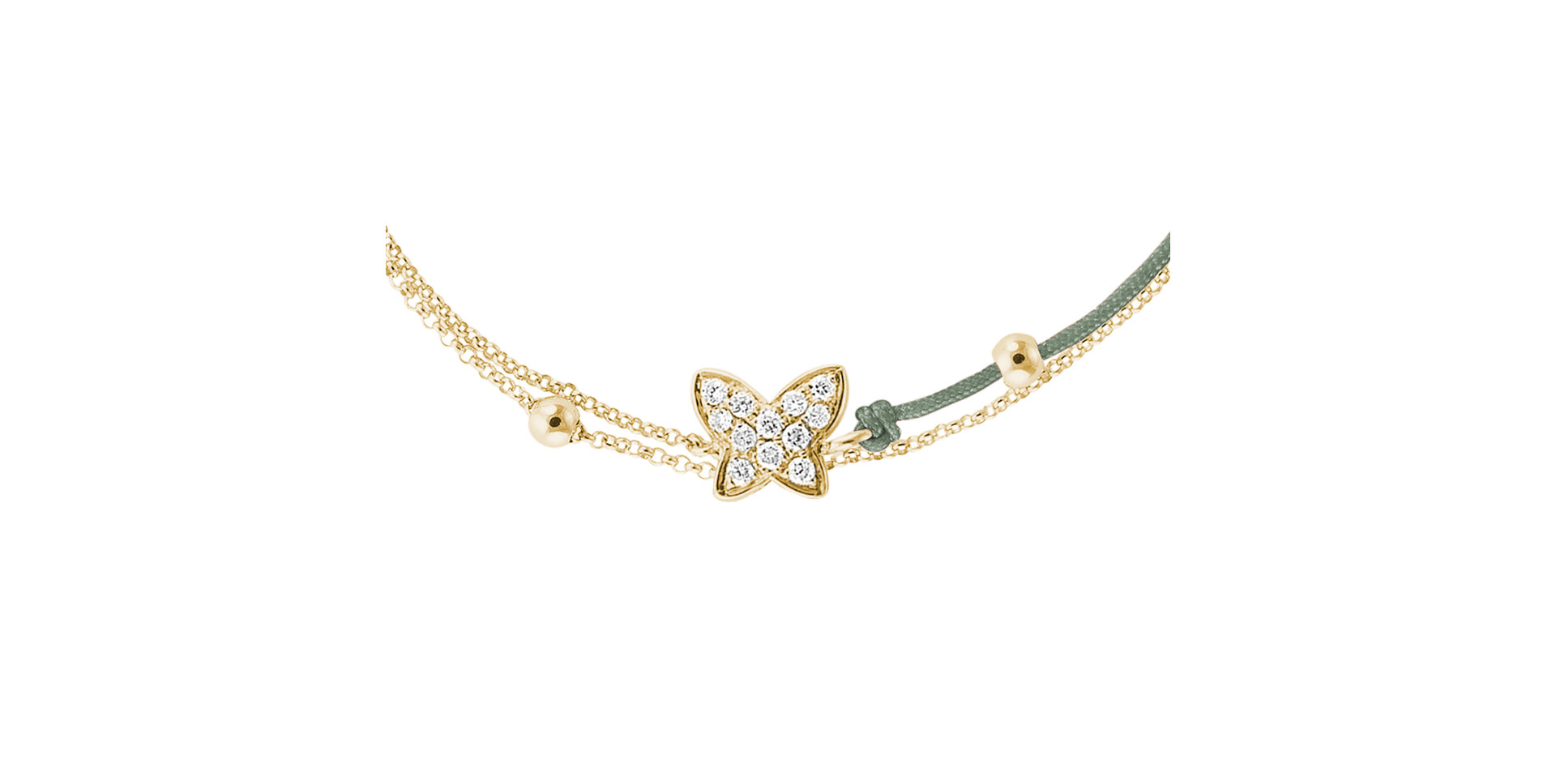 Diamantový náramok so šnúrkou Luxury Butterfly