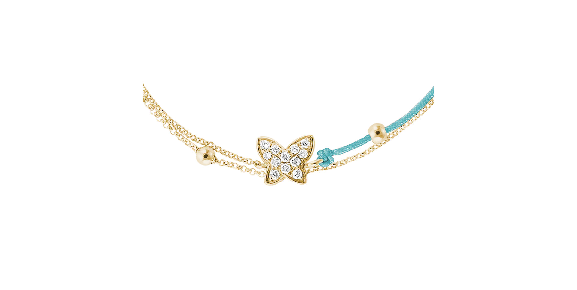 Diamantový náramok so šnúrkou Luxury Butterfly