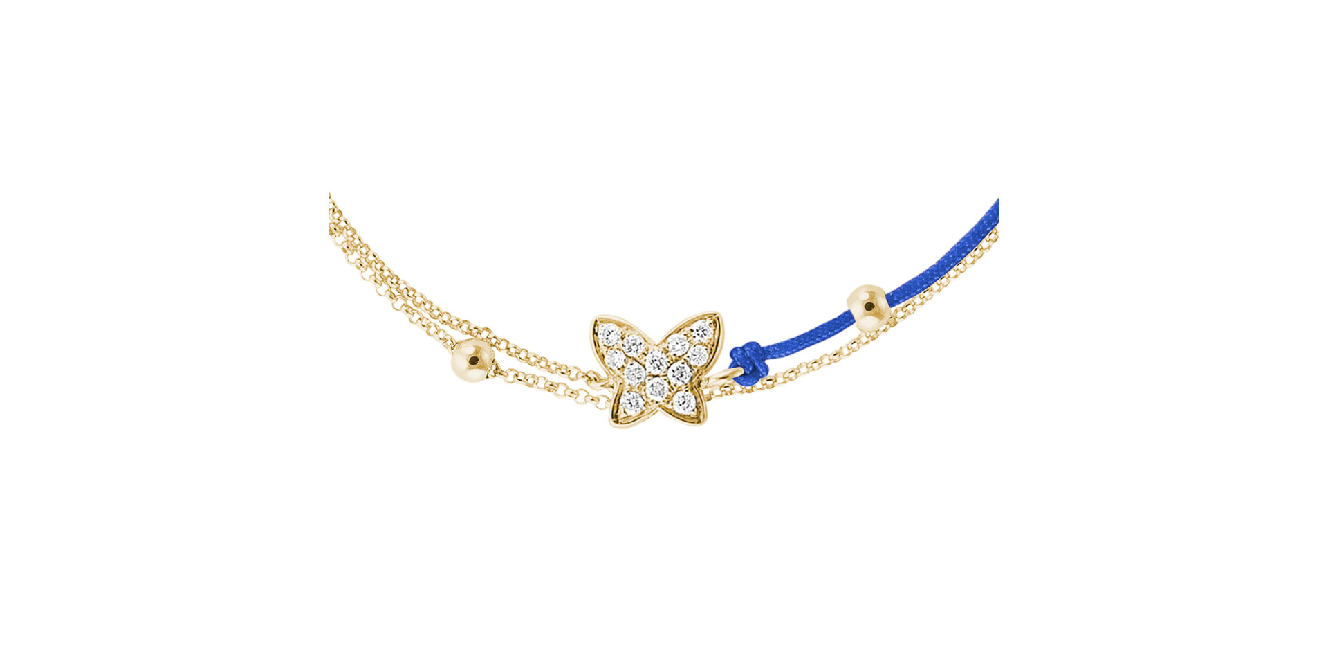 Diamantový náramok so šnúrkou Luxury Butterfly