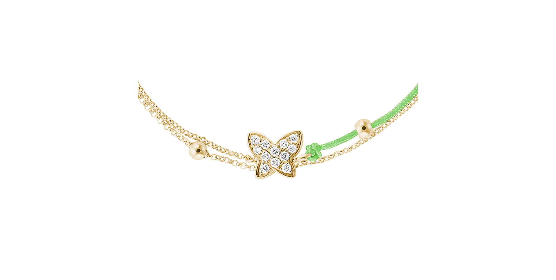 Diamantový náramok so šnúrkou Luxury Butterfly