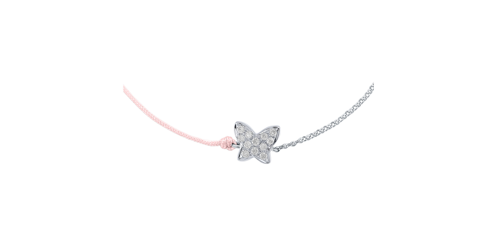 Diamantový náramok so šnúrkou Diamond Butterfly
