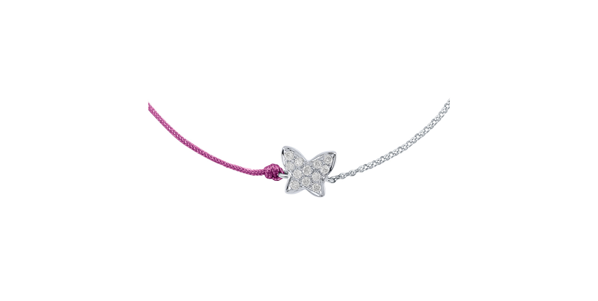 Diamantový náramok so šnúrkou Diamond Butterfly