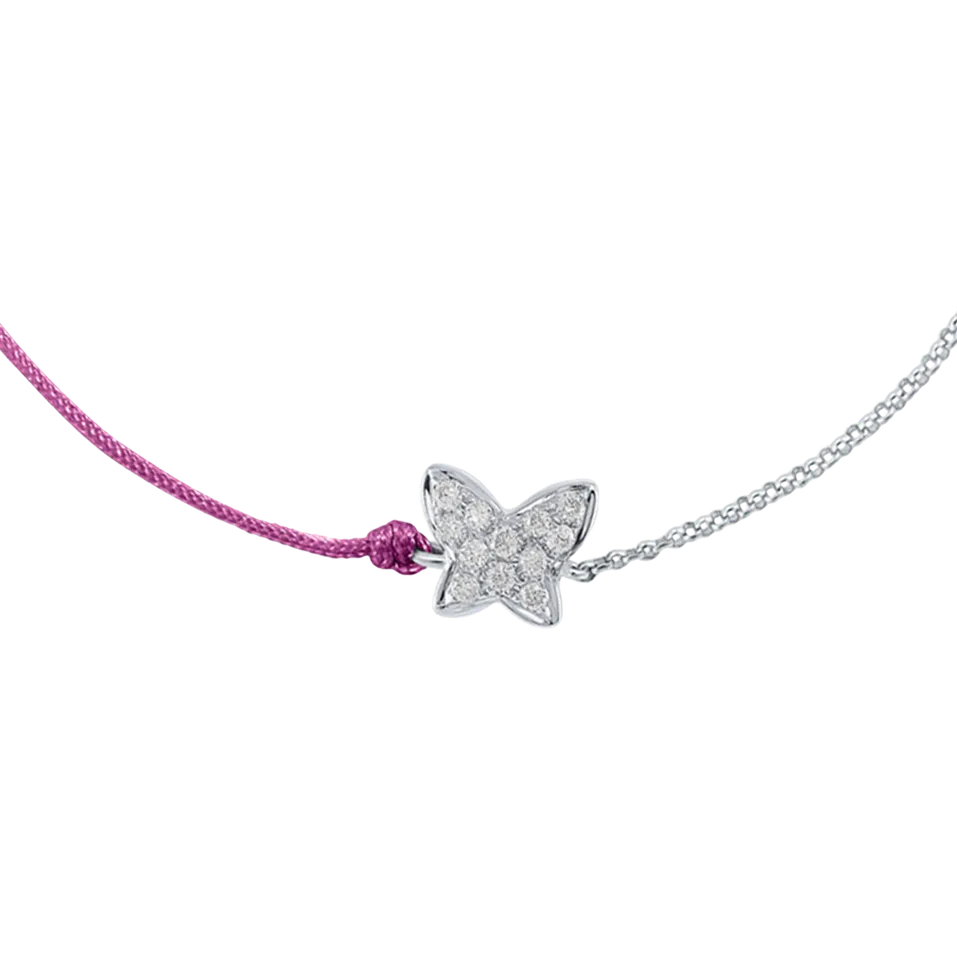 Diamantový náramok so šnúrkou Diamond Butterfly