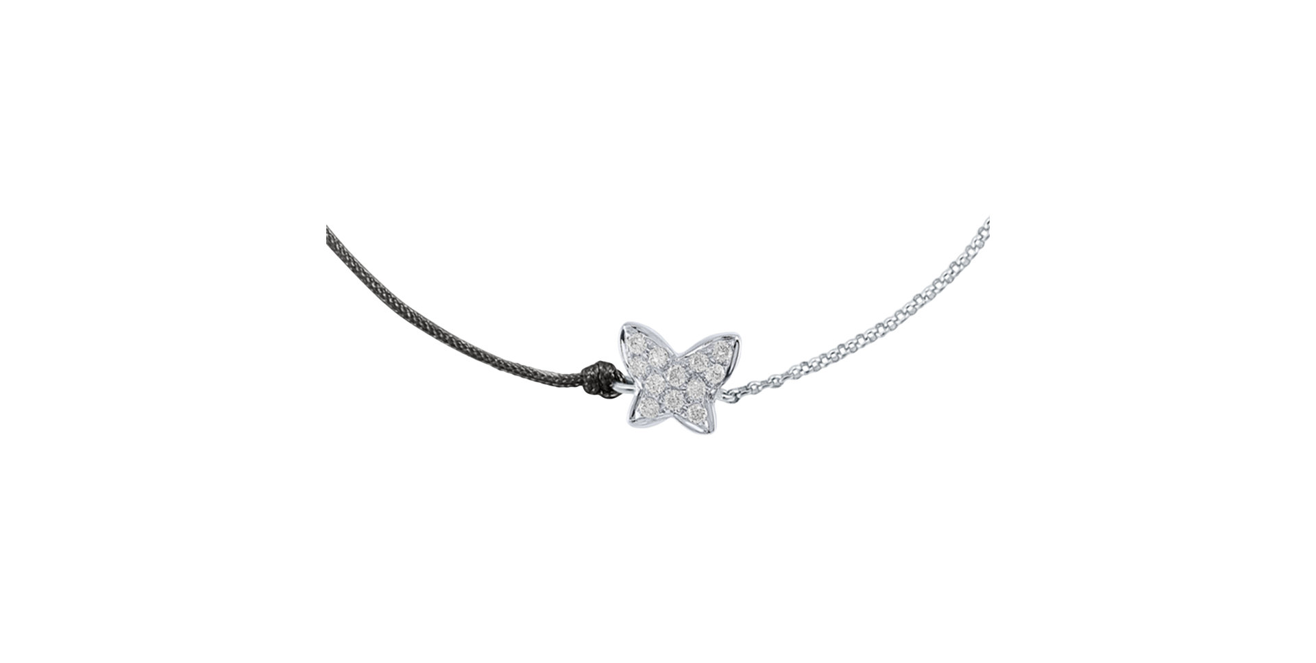 Diamantový náramok so šnúrkou Diamond Butterfly
