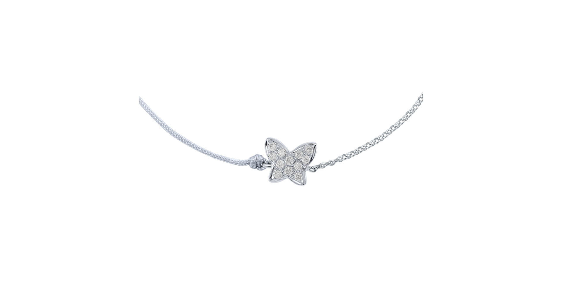 Diamantový náramok so šnúrkou Diamond Butterfly