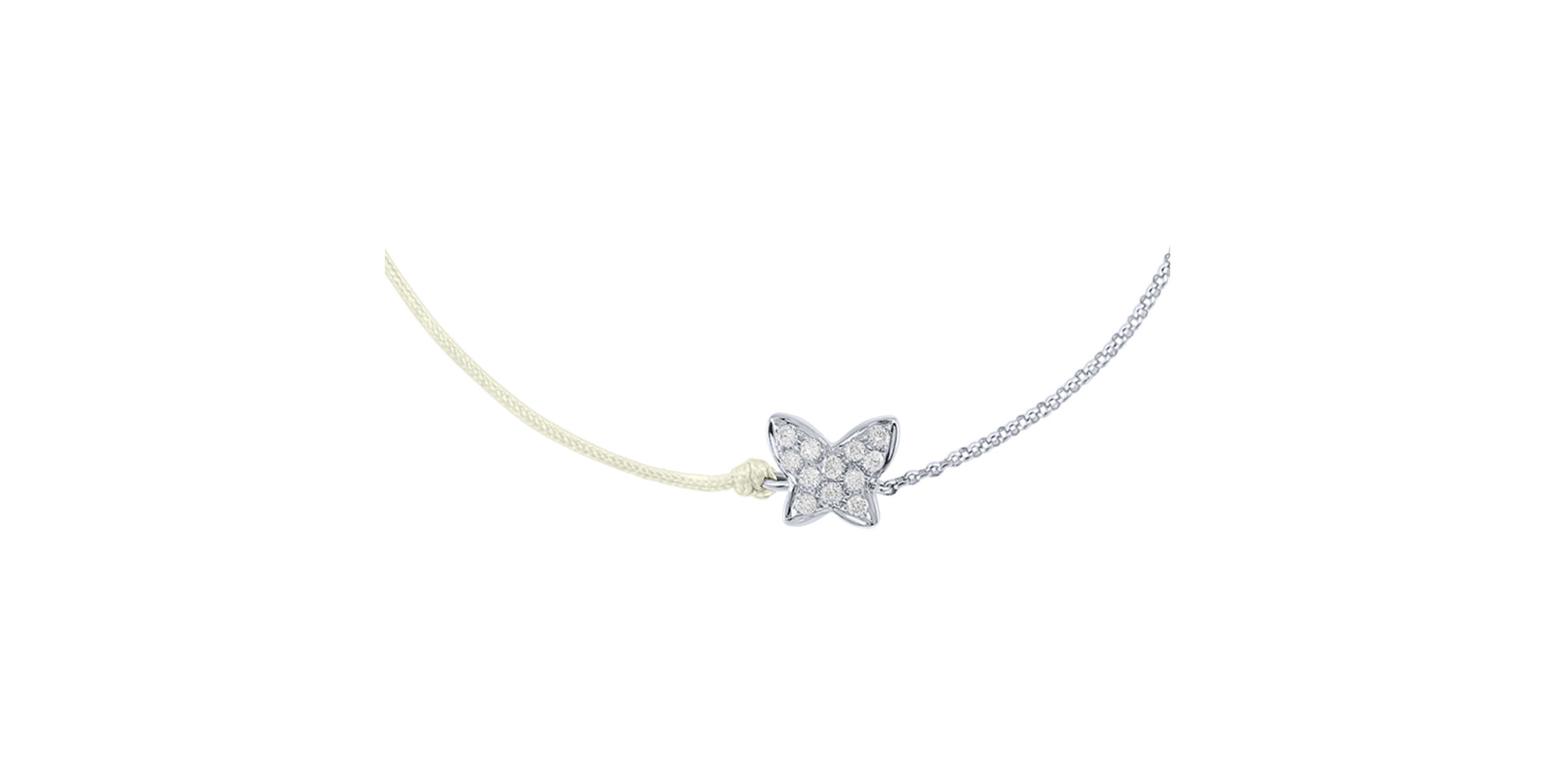 Diamantový náramok so šnúrkou Diamond Butterfly