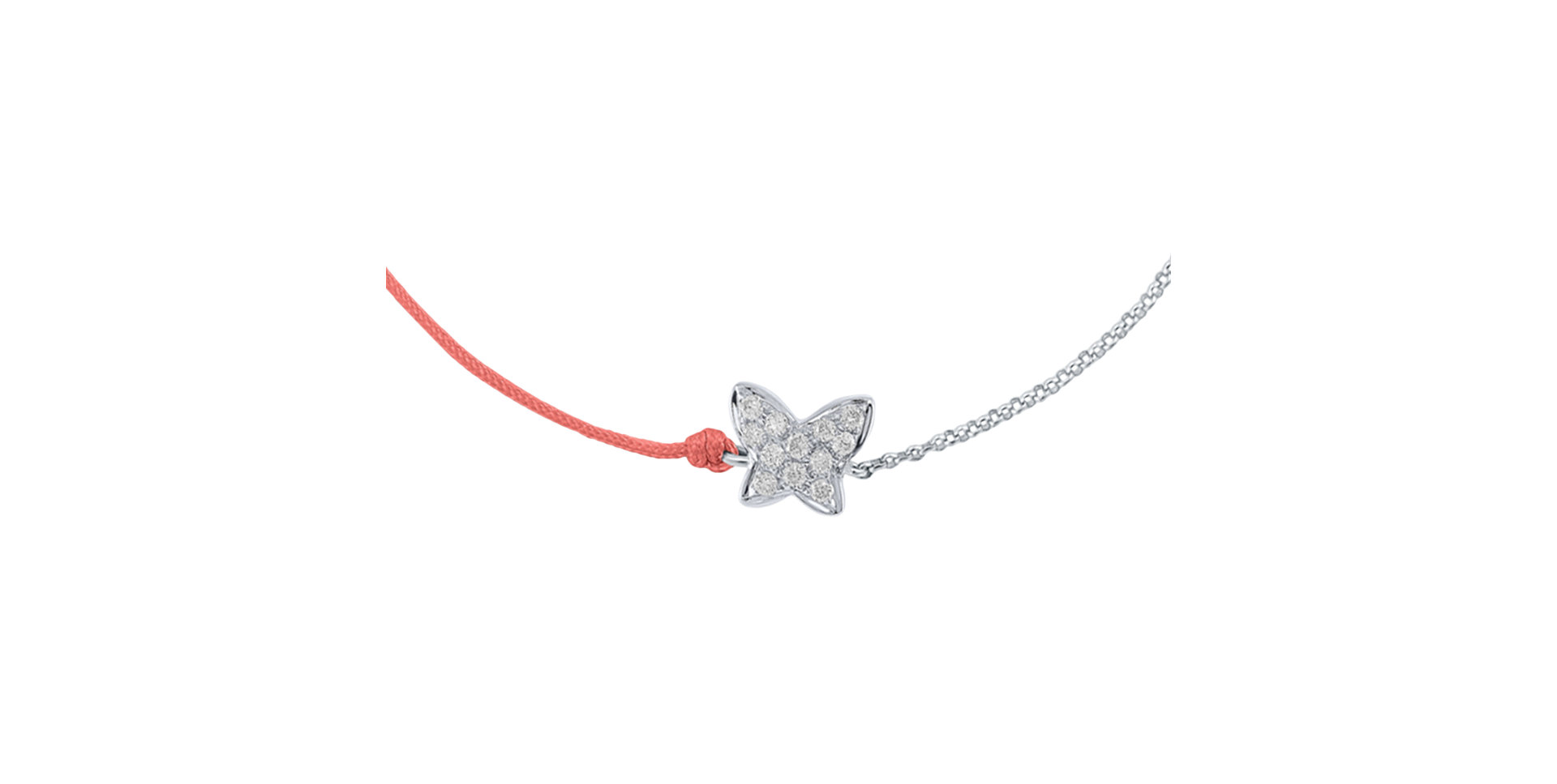 Diamantový náramok so šnúrkou Diamond Butterfly