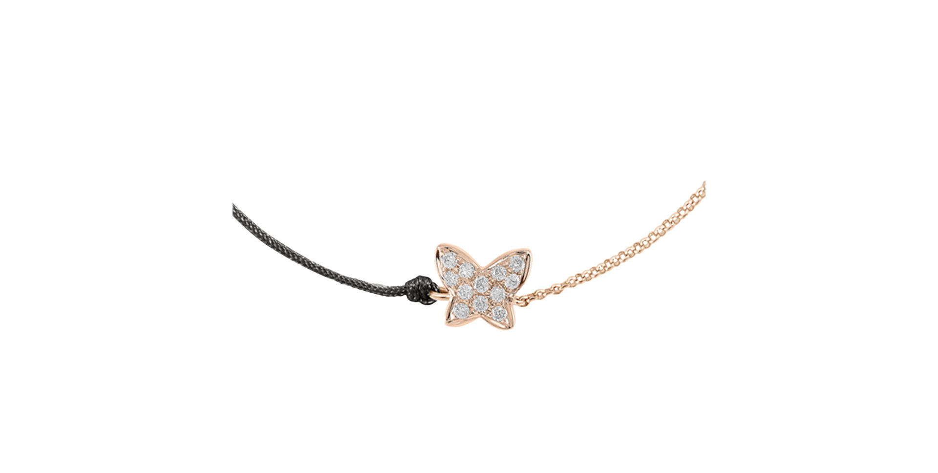 Diamantový náramok so šnúrkou Diamond Butterfly
