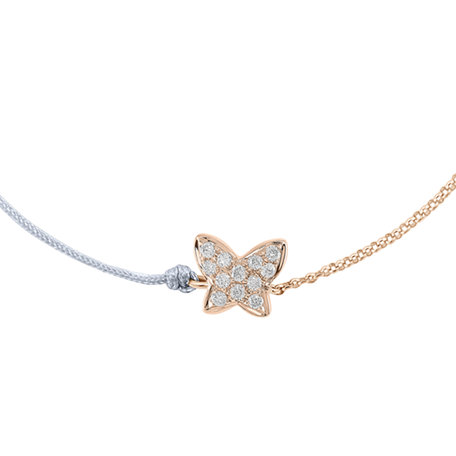 Diamantový náramok so šnúrkou Diamond Butterfly