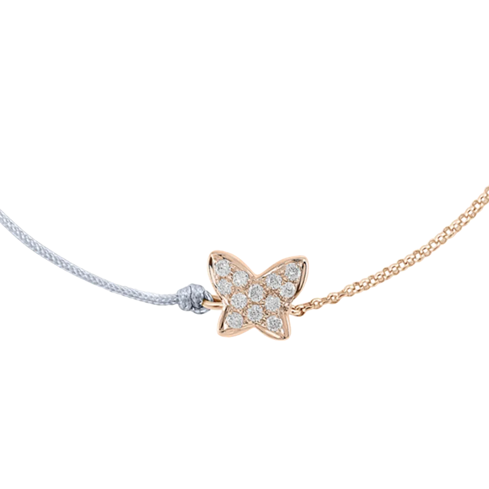 Diamantový náramok so šnúrkou Diamond Butterfly