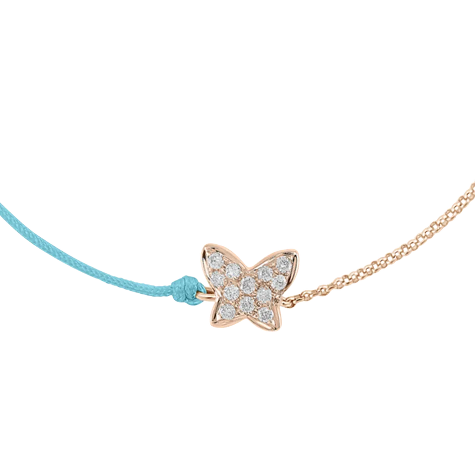 Diamantový náramok so šnúrkou Diamond Butterfly