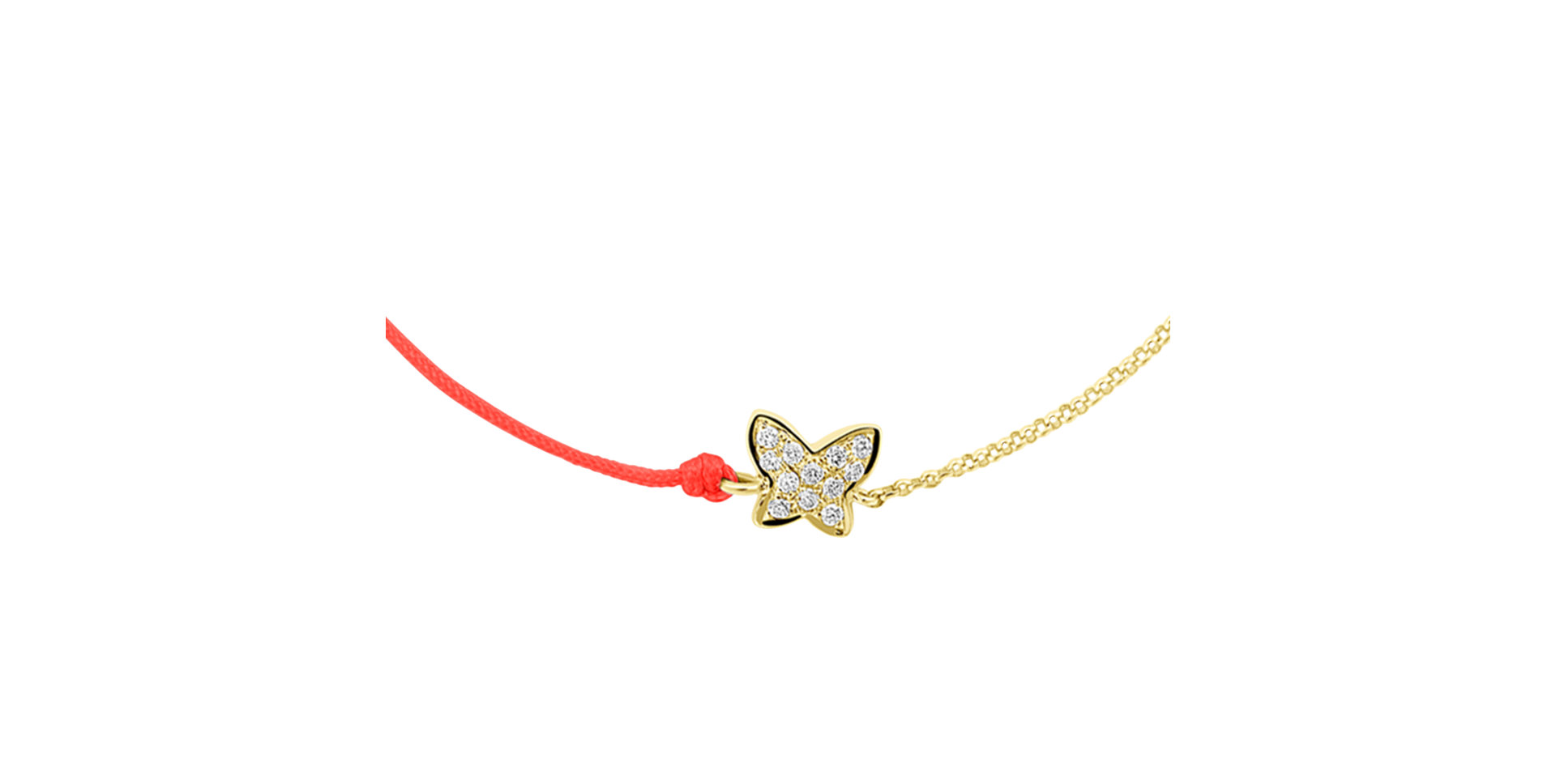 Diamantový náramok so šnúrkou Diamond Butterfly