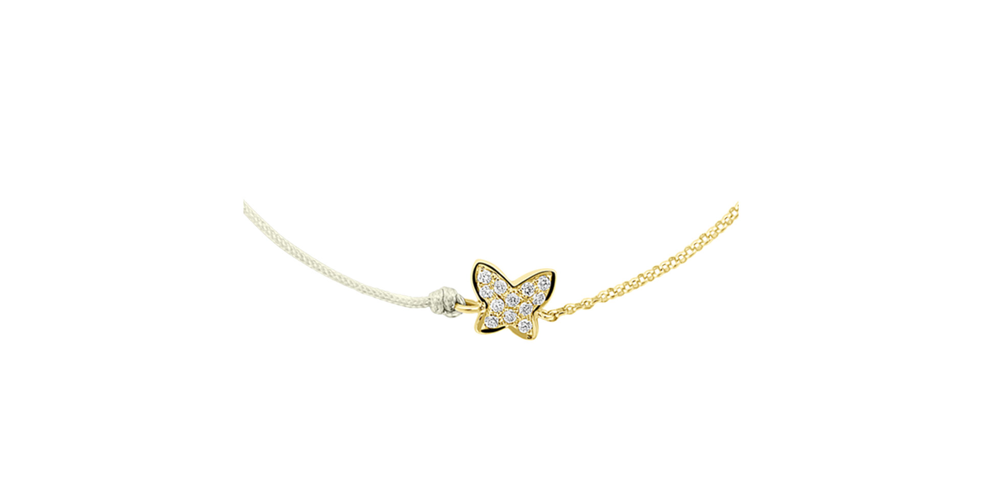 Diamantový náramok so šnúrkou Diamond Butterfly