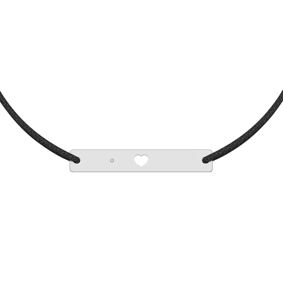 Diamantový náramok so šnúrkou Heart Stamp