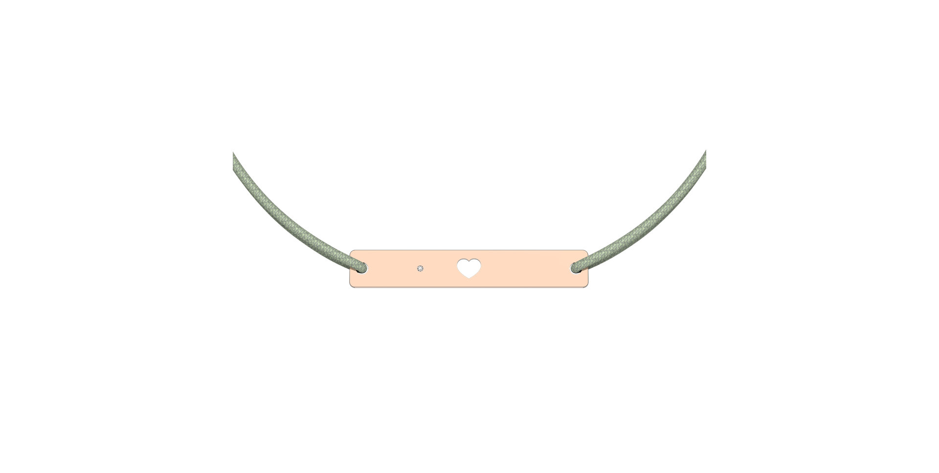 Diamantový náramok so šnúrkou Heart Stamp