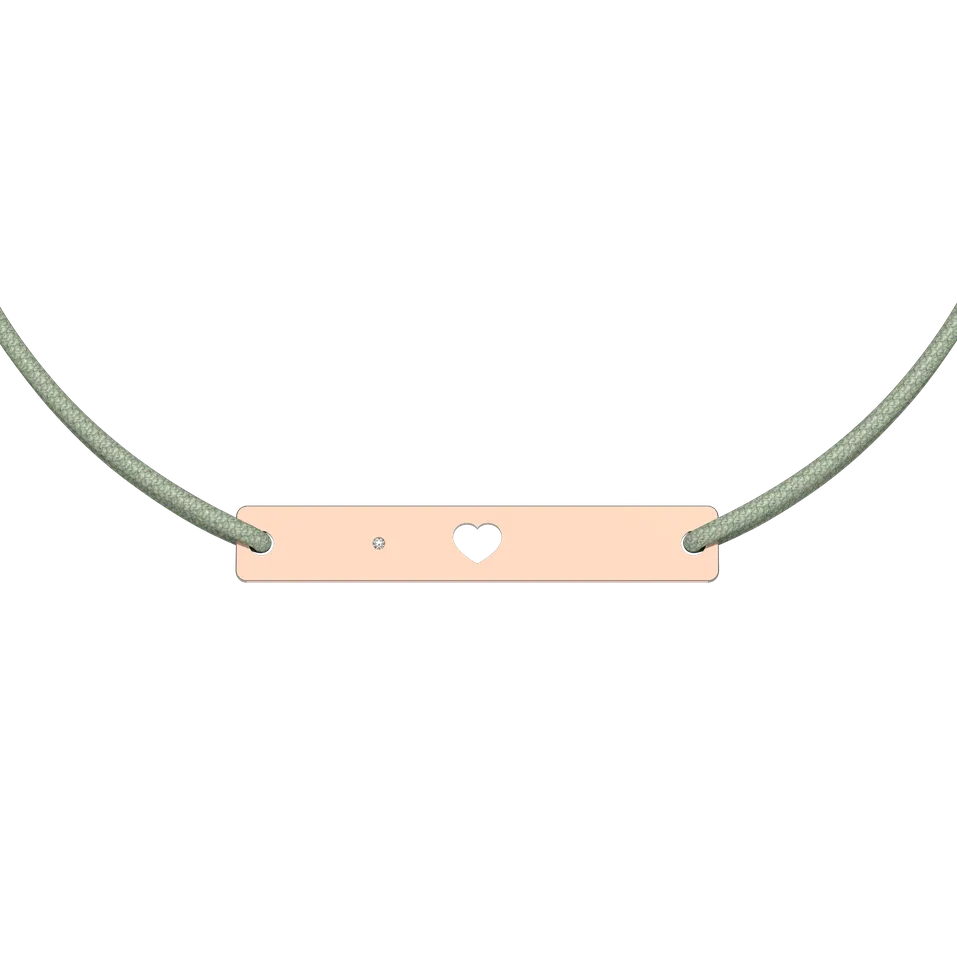 Diamantový náramok so šnúrkou Heart Stamp