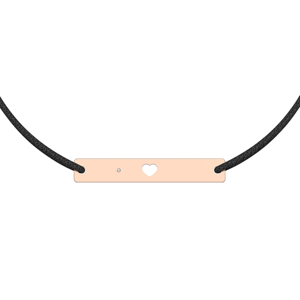 Diamantový náramok so šnúrkou Heart Stamp