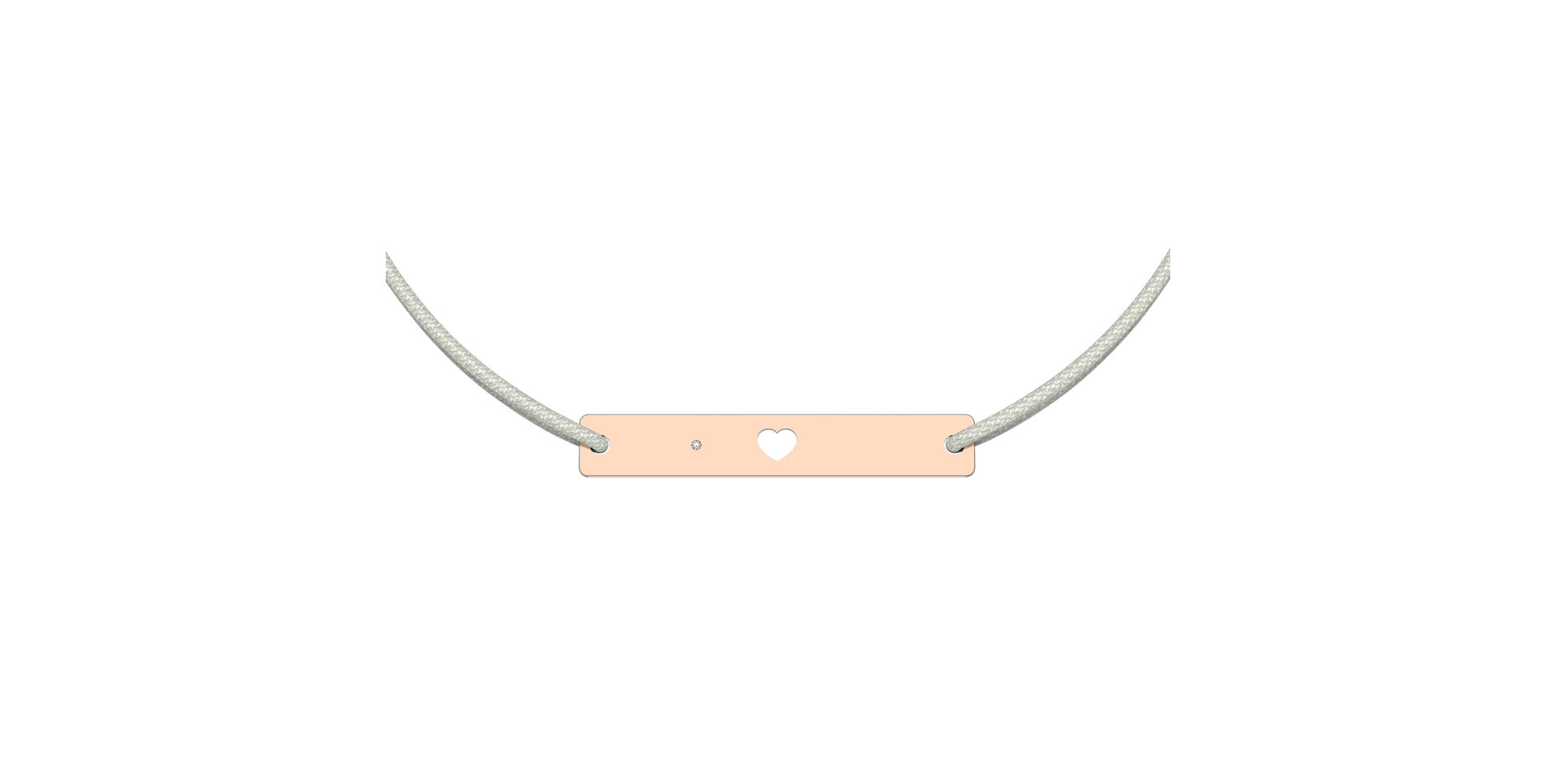 Diamantový náramok so šnúrkou Heart Stamp