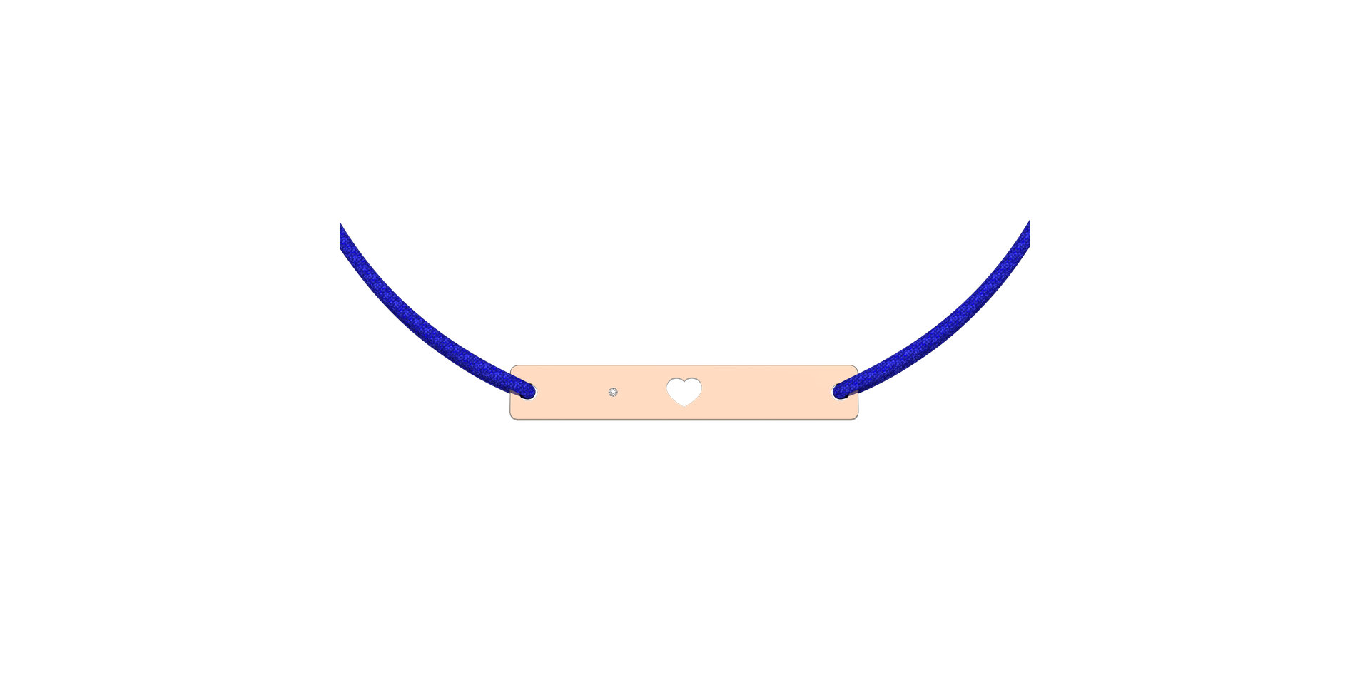 Diamantový náramok so šnúrkou Heart Stamp