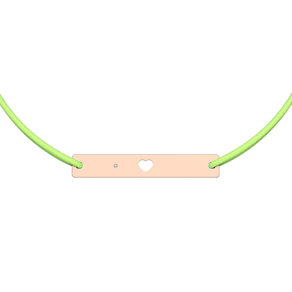 Diamantový náramok so šnúrkou Heart Stamp