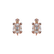 Náušnice s bielymi a hnedými diamantmi, rubínom a perleťou Alluring Turtle2